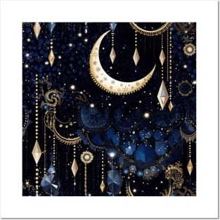 Moon pattern Posters and Art